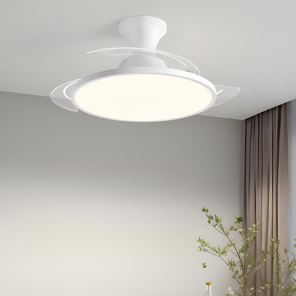 New Ceiling Fan Light 42 inch Infinitely Adjustable Lighting Remote Control Retractable Fan Blades For Living room Foyer Bedroom