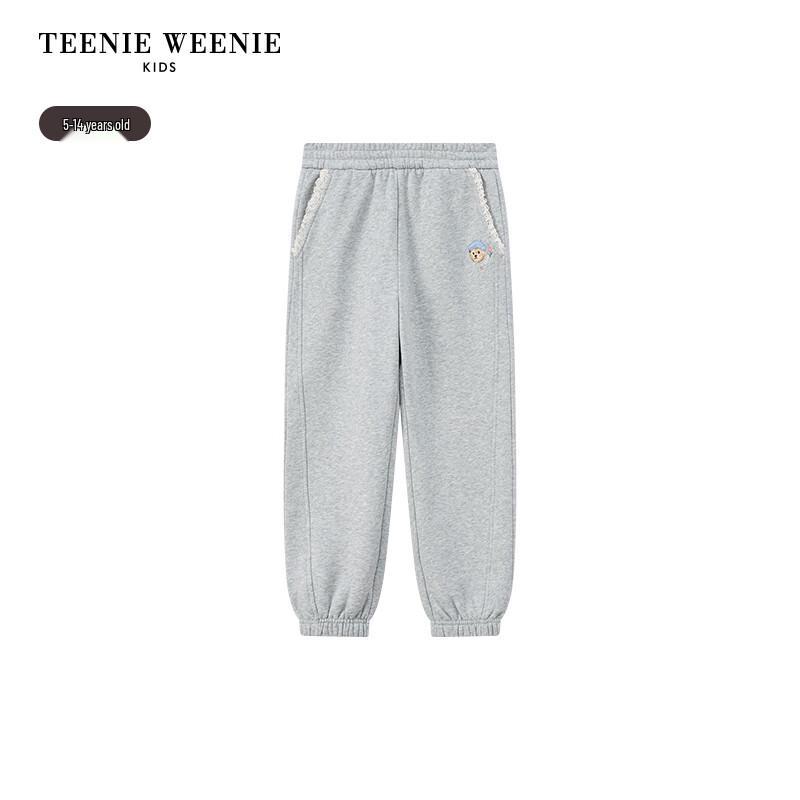 Teenie Weenie Girls' Sweet Lace-Trimmed Fleece-Lined Sweatpants