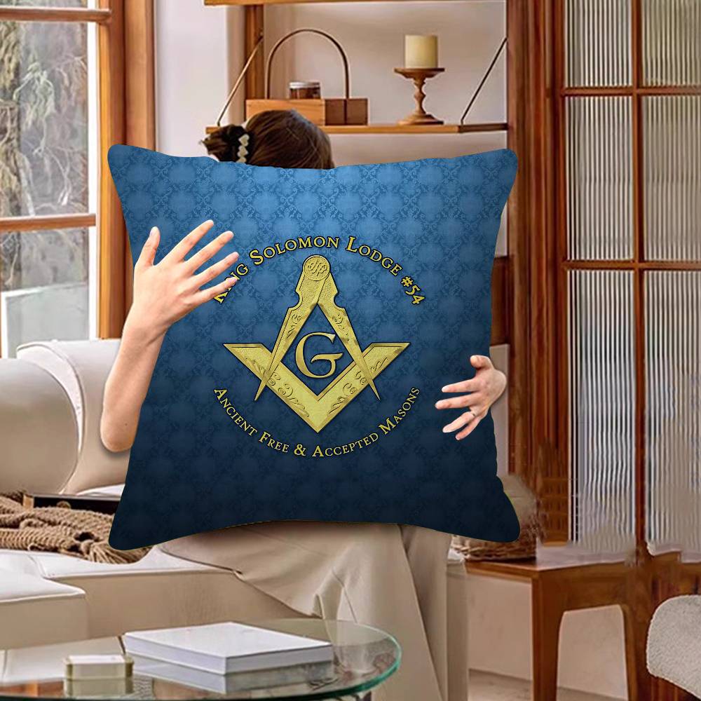 Masonic Lodge Freemasonry Logo Cushion Cover Polyester Sofa Cushions Decorative Throw Pillows Home Decoration Pillowcover