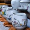 Boutique Ceramic Teacup Meditation Cup Hand Painted Landscape Travel Tea Bowl Handmade Tea Set Accessories Pu'er Master Cup