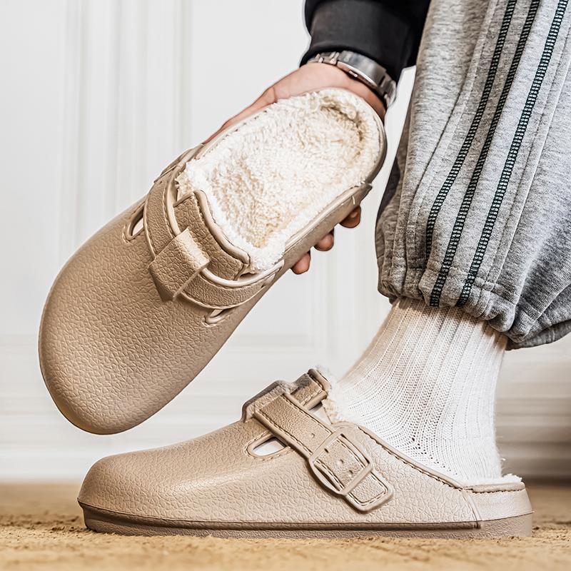 Womens Men Clogs Winter Mules Slip On Nurse Shoes Work Garden Slippers With Cotton Lined Outdoor And Indoor Soft Cotton Shoes