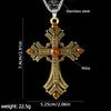 Collana con Ciondolo a Croce Borchiato di Diamanti Stile Gotico Y2K in Acciaio Inossidabile, Catena Lunga e Grande Colorata Personalizzata Vintage per Maglione da Uomo