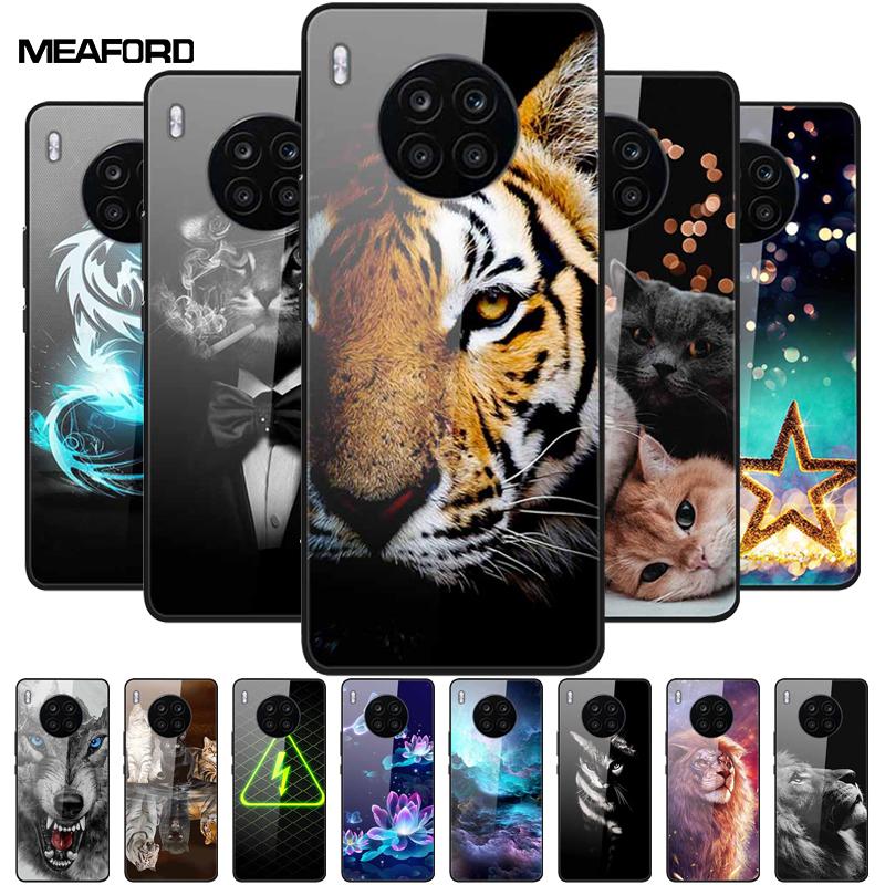 Tempered Glass Cases For Honor 50 Lite Covers Protective Fashion Hard Back Cover for Huawei Honor 50 Lite Phone Cases 50Lite Bag