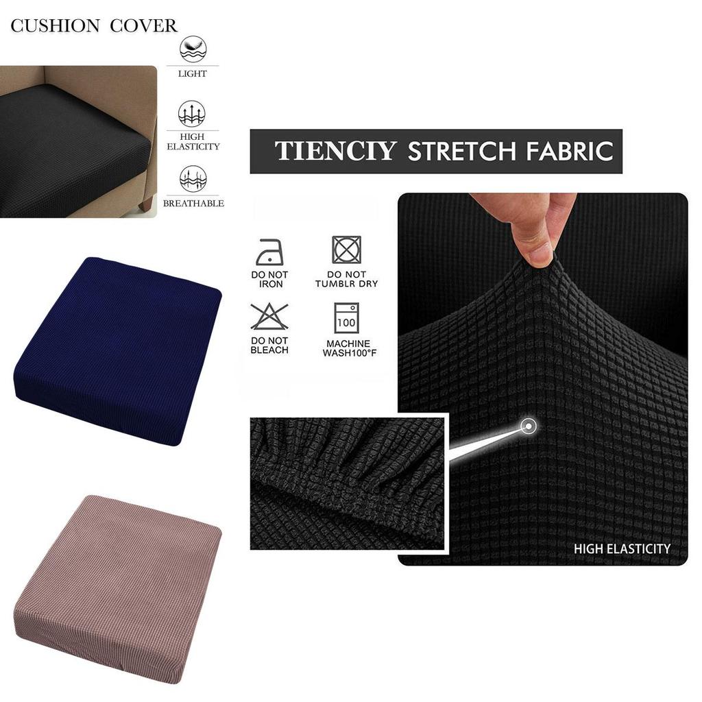 Stretchy Couch Seat Cushion Cover Soft Hand-feeling Easy To Fit Furniture Protector
