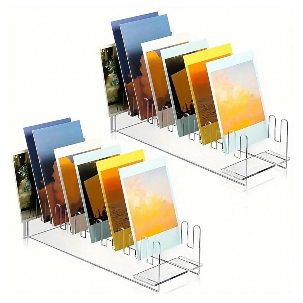 1/2/3 Pcs 12 Tier Greeting Card Display Stand Acrylic Postcard Booth Art Display Shelf Rack Jewelry Card Holder for Tabletop