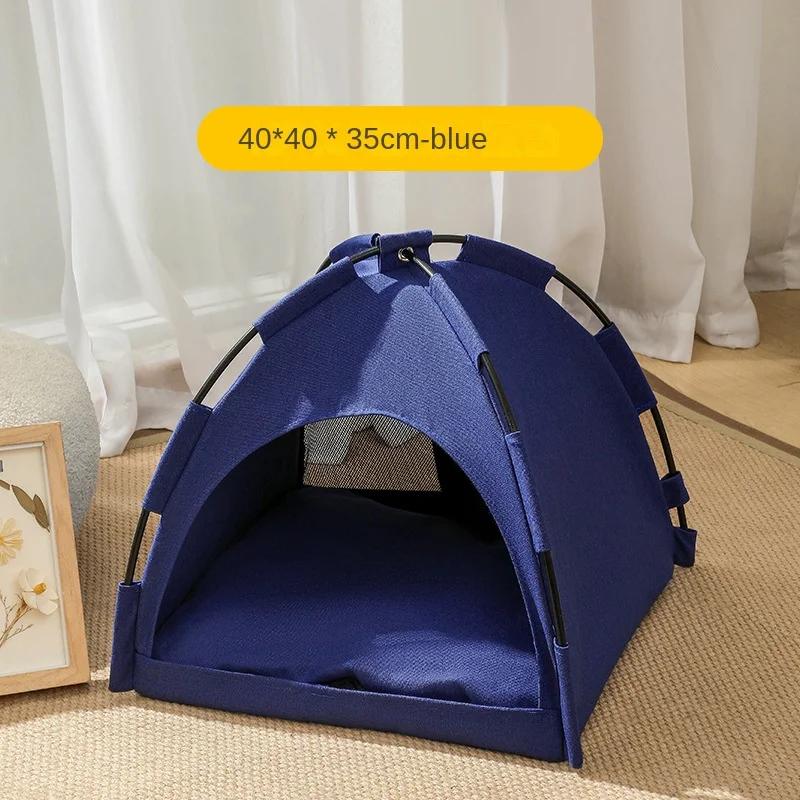 Pet Nest Tent Breathable Foldable Cat Outdoor Tent Solid Color Cat Nest Comfortable Portable Semi-enclosed All-season Cat House