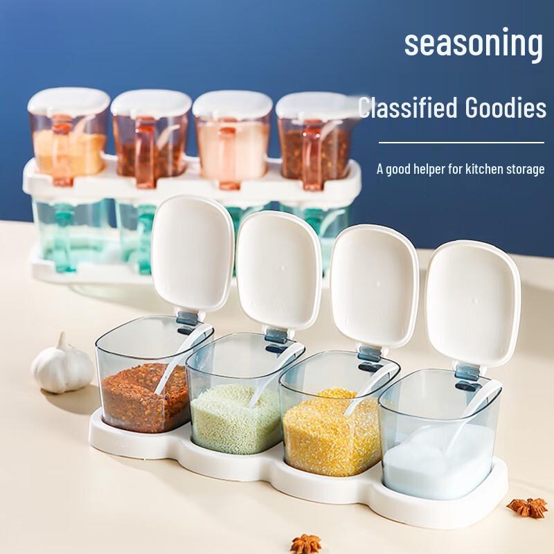 Chahua 4-Piece Plastic Seasoning Jar Set