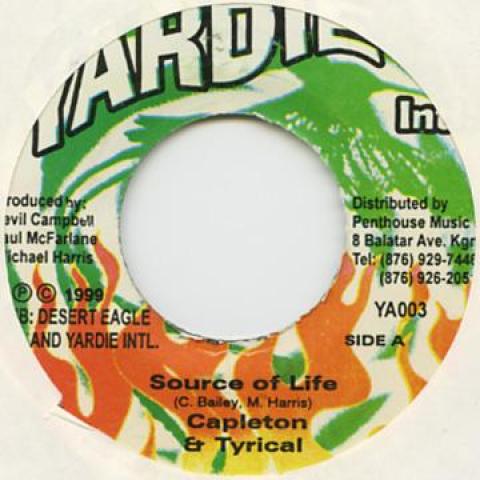 7inch Record CAPLETON, TYRICAL - Source Of Life Yardie 1999 Jamaica Reggae, Ska & Dub
