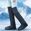 High Tube Over Knee Waterproof Shoes Cover Cycling Rain Boot Shoes Pants Protectors Reusable Anti Slip Rainproof Black Overshoes