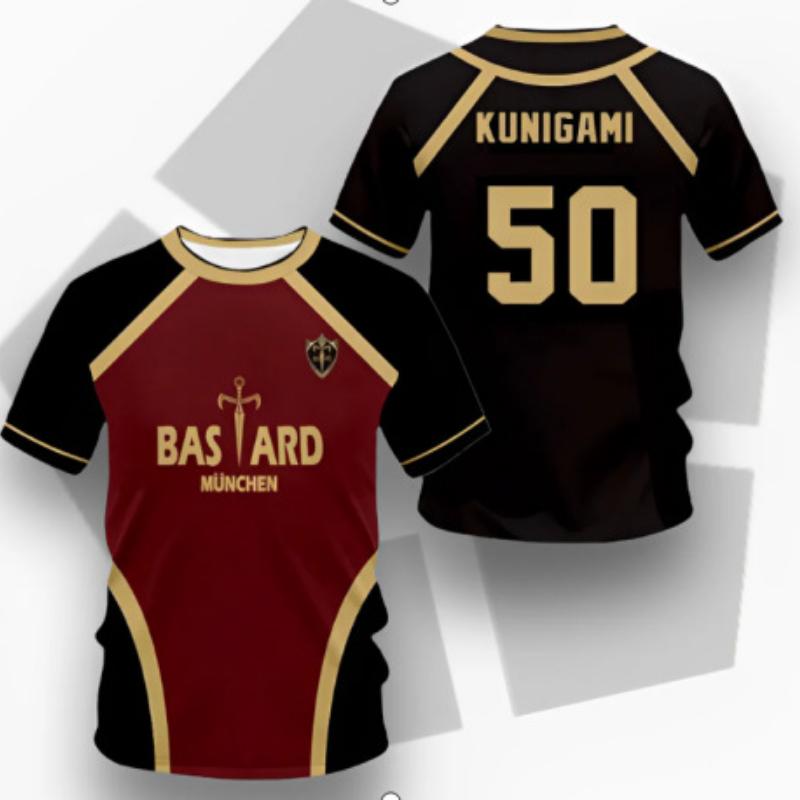 Jersey Futsal Pattern Vl Replika Blue Lock Anime Bastard Munich Summer Men'S And Women'S 3Dt Shirt Casual Sports T Shirt Top