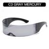 Futuristic Narrow Cyclops Visor Sunglasses Laser Eyeglasses UV400 Personality Mirrored Lens Costume Eyewear Glasses Men Glasses