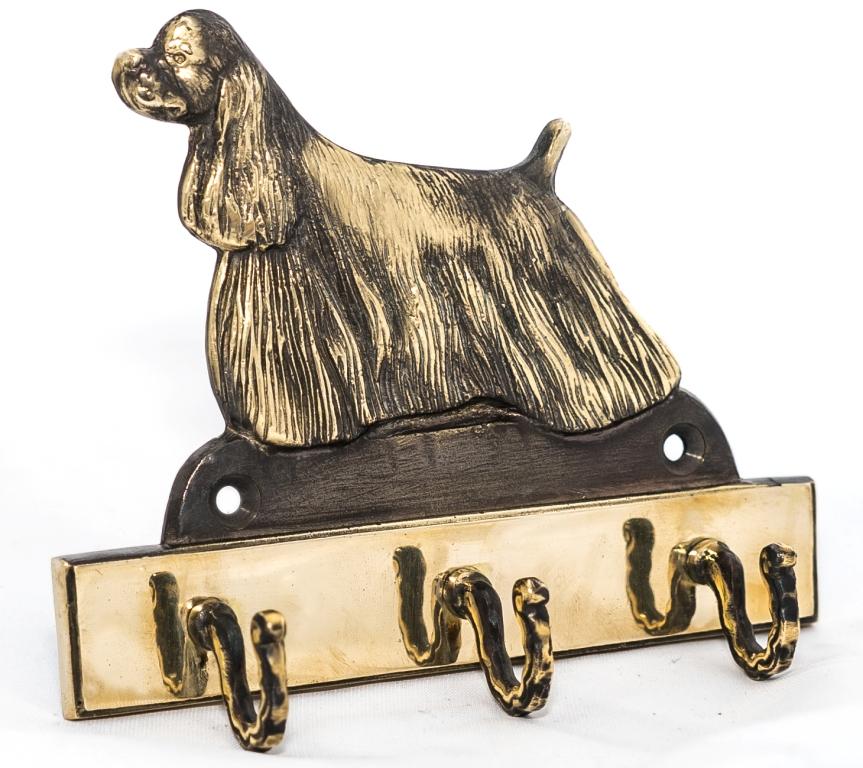 Cocker Spaniel Amerykański - Wieszak Na Klucze Z Psem, Mosiężny Uchwyt Na Psie Akcesoria, Elegancka Ozdoba Do Korytarza Marki Art-Dog
