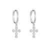 S925 Sterling Silver Zirconia Cross Earrings - Elegant, Simple, and Versatile European & American Design