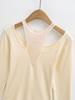 Chic Retro Lace Patchwork Long Sleeve Slim Fit Two-Piece Style Top for Women