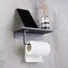 Punch Free Tissue Roll Holder Space Aluminum Phone Storage Rack Toilet Paper Holder  Kitchen
