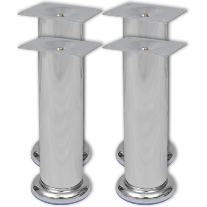 VidaXL Pieds ronds de canapé 8 pcs Chrome 180 mm