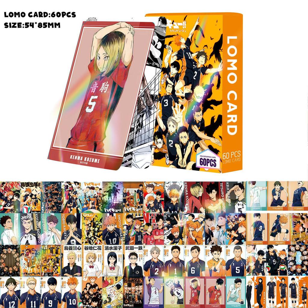 60 Stück/Set Anime Haikyuu Lomo-Karten Doppelseitige Laserkarten Sammlung Geschenke
