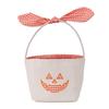 Dekorative Aufbewahrungskörbe für Zuhause Halloween Kürbis Süßigkeitenkorb, Großer Trick or Treat Eimer mit Schleife Kapazität Snacks Griff, DIY Kinder Tragetasche