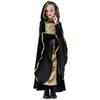 Medieval Queen Costume Kids Gothic Renaissance Dress Halloween Party Cosplay Outfit With Hooded Skirt