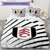 Fulham FC Pattern Bedding uilt Set uilt Cover Pillowcase Home Decoration Birthday Gift (1 * duvet cover + 2 * pillowcase without core)