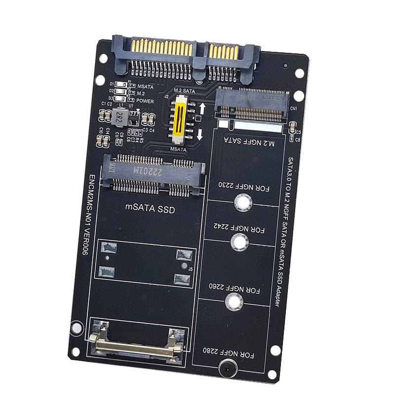 Tarjeta Adaptadora NGFF/MSATA a SATA3 para SSD M.2 KEY B-M a Interfaz 6G