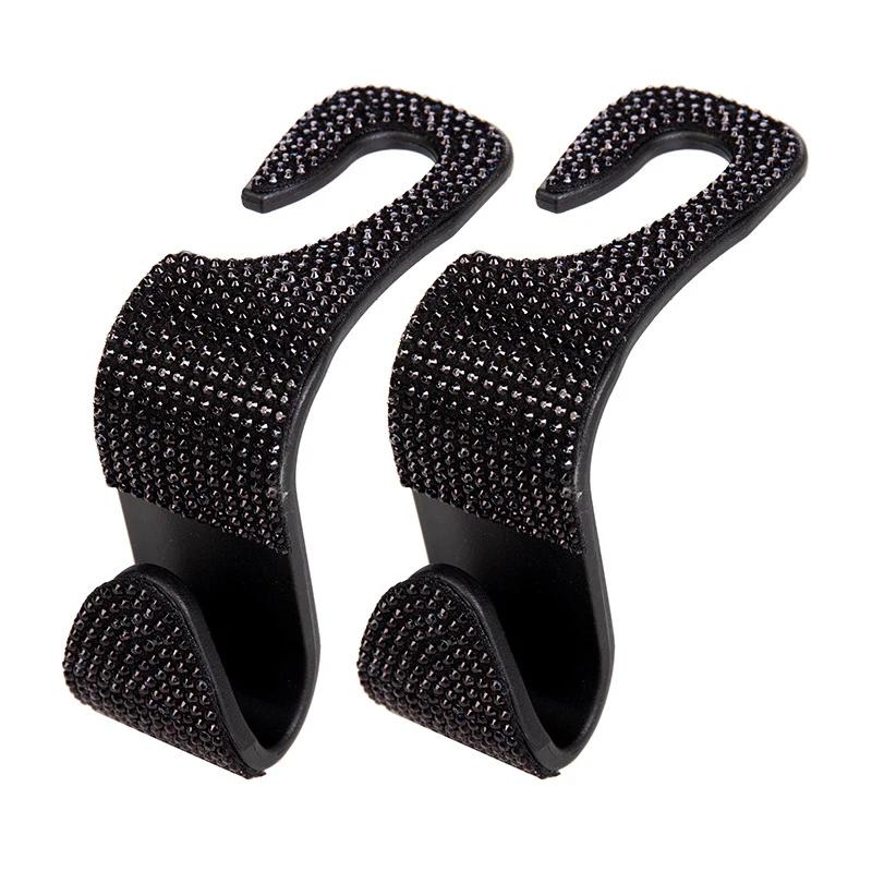 Car Headrest Hook Organizer Rhinestone Universal Auto Seat Back Storage Hooks Bracket Holder Car Interior Accessories