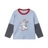 LUSON Boys' Long Sleeve Faux-Layered Cartoon Print T-Shirt