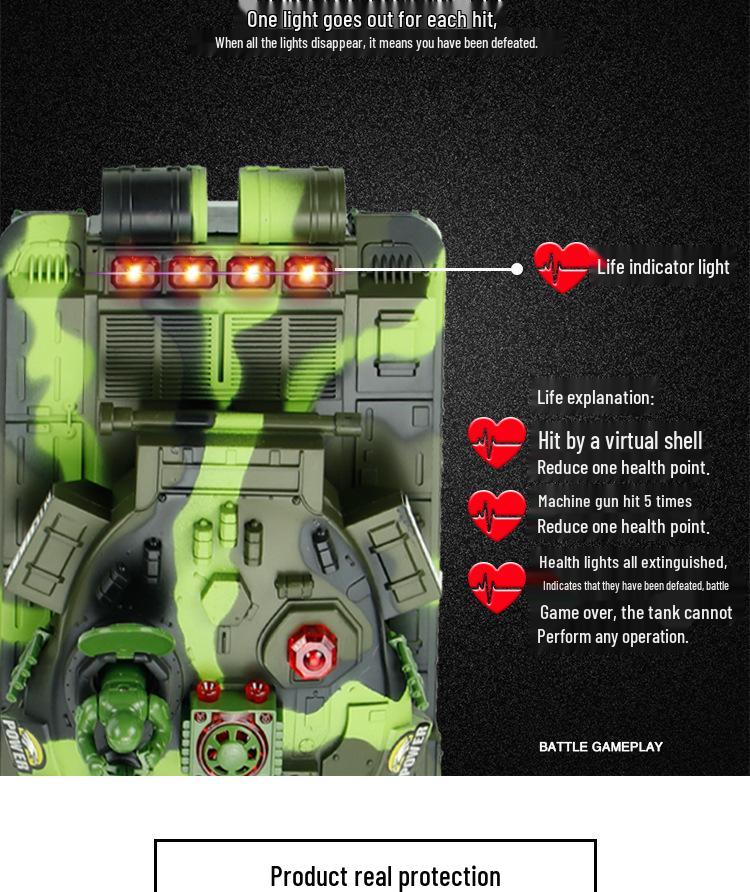 Large RC Parent-Child Tank Battle Toy: Rechargeable, Tracked Off-Road 2.4G Cannon Vehicle