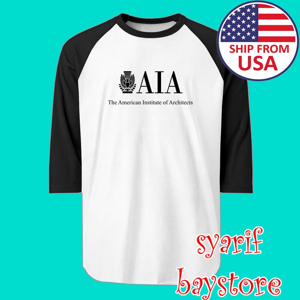 AIA American Institute Of Architects Men#039;s Raglan White Black Size S to 2XL Unisex T-Shirt M