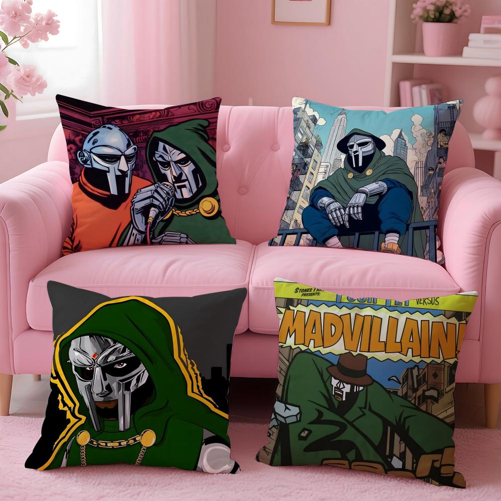 Mf D-Doom Madlib Cushion Cover Plush Fabric Soft Double-Sided Printed Sofa Pillow Case Colorfast Home Decor Gift