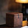 Japanese Style Retro Square Ceramic Tea Caddy - Handmade Coarse Pottery for Pu'er and White Tea, Old Rock Mud Non-Sealed Jar