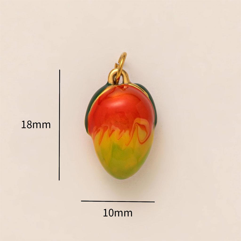 Stainless Steel Niche Fresh Fruit Pendant Accessories, Papaya and Mango Handmade DIY Accessories