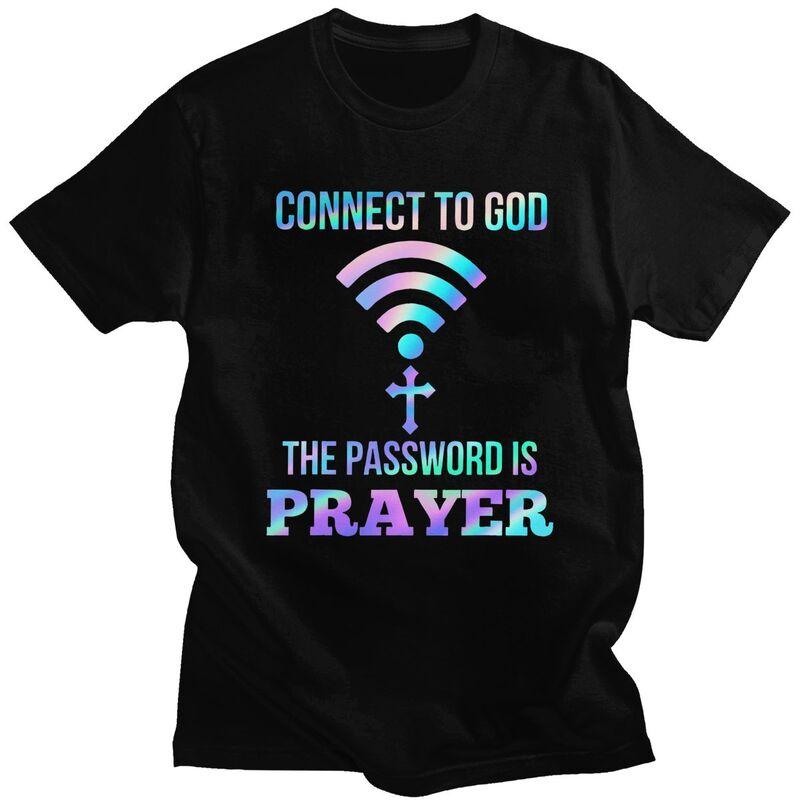 

Custom Classic Connect To God The Password Is Prayer Christian Gift T Shirts Men Short-Sleeve Casual Tee Tops Oversized Tshir... 5XL різнокольоровий