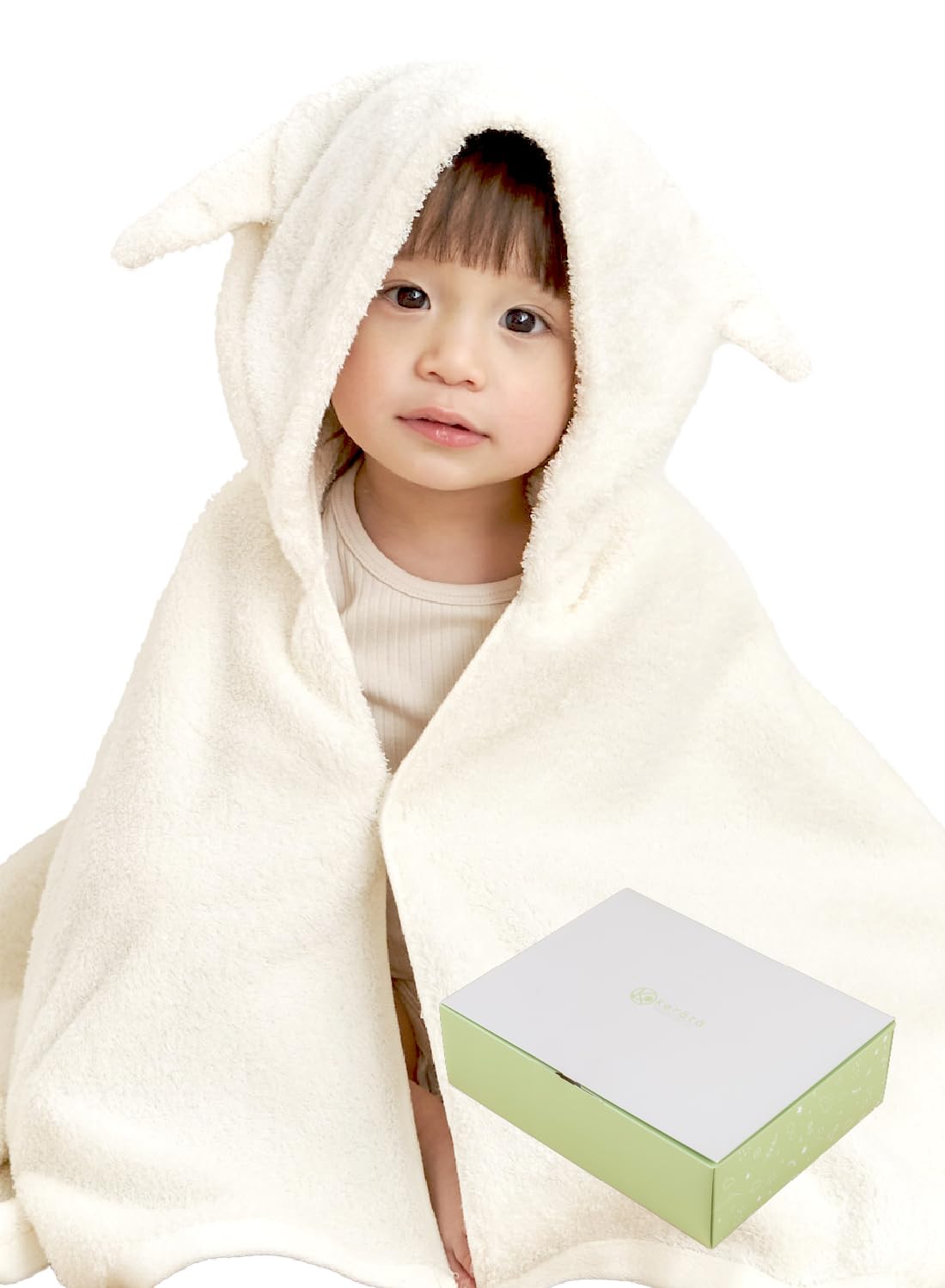 

Полотенце Имабари для ванны, Детское, Притворись ребенком, с подарочной открыткой, Сделано в Японии, Молоко [Кератта], Подарок, Ребенок, Дети, Ушки, Халат, Пончо,