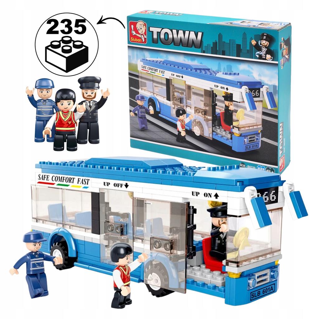 Klocki Sluban Zestaw Autobus Miejski 235 Elementów 6+ Model Figurki Pojazd