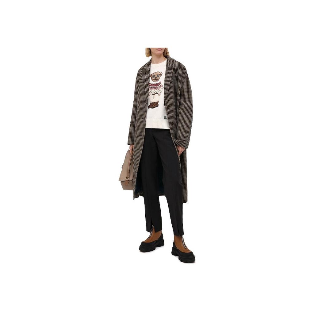 Polo Ralph Lauren FW21 Round Neck Floral Knit Cartoon Wool Sweater Women sweater White 211827358-001