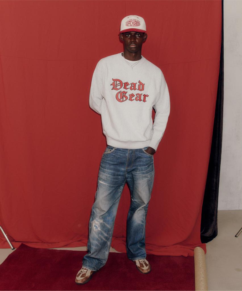 Teulaepighamoni Corduroy Round Logo Deep-Fit 5-Panel Cap_Red