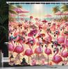 Japanese Wave Shower Curtain, Surfers On Classic Asian Artwork Style With Recreation, Cloth Fabric Bathroom Decor Set With Hooks