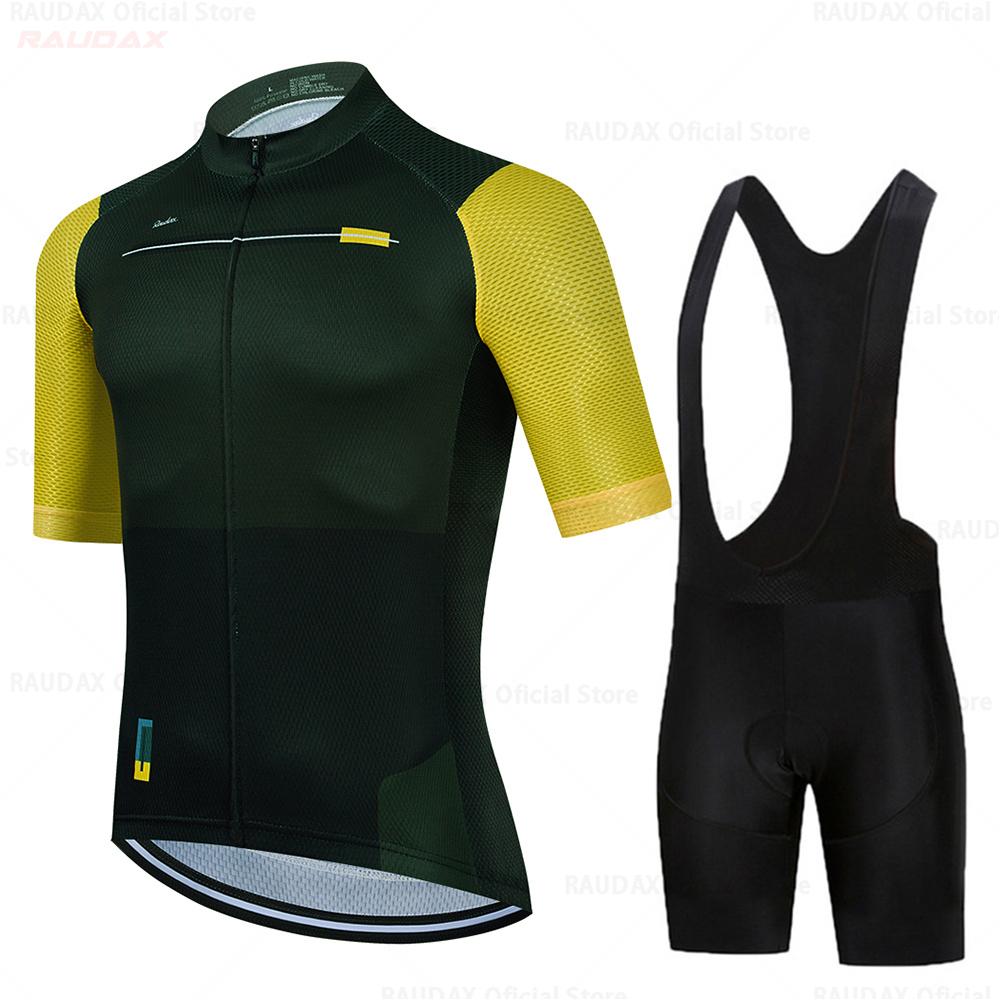 Raudax 2025 Summer Cycling Jersey Set Breathable MTB Twelve Colors Cycling Clothing Mountain Bike Wear Maillot Ropa Ciclismo