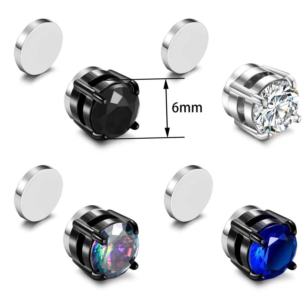 Magnetische Zirkonia Stecker Ohrclips für nicht durchstochene Ohren