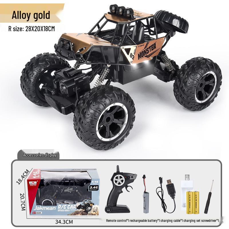 1:16 Alloy RC Climbing Monster Truck – 4WD Big Foot Toy Car for Kids
