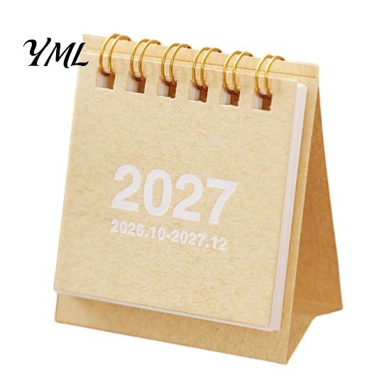 Kompakter Tischkalender für Zuhause, Mini-Schreibtisch 2026-2027, Okt 2026 bis Dez 2027, Stehend, zum Umblättern, Kleines tragbares Schreibtisch-Dekorationsobjekt-Kalender, 14 Monate