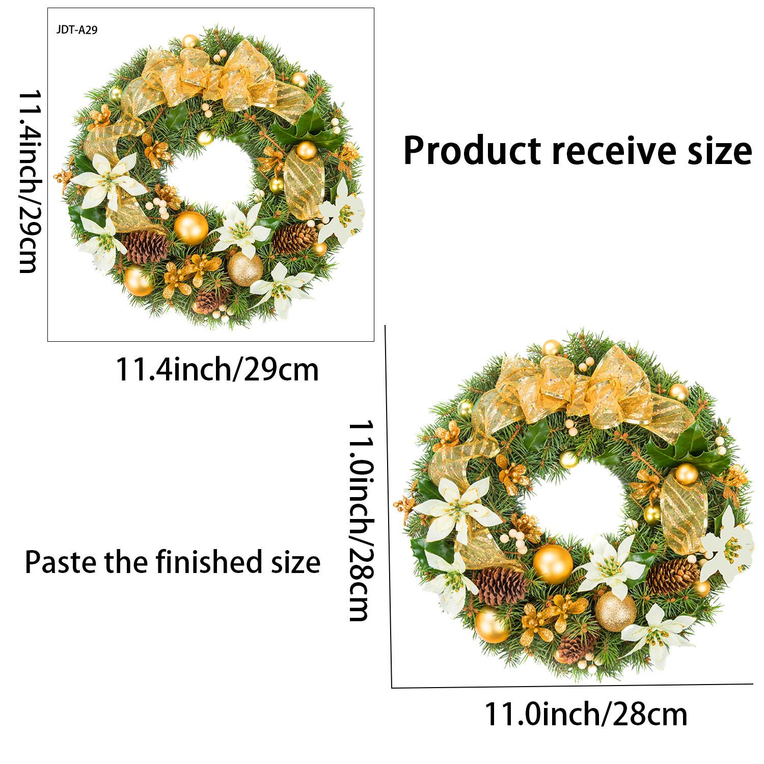 

Рождественский венок Стеклянные наклейки: Елочные украшения и праздничный домашний декор