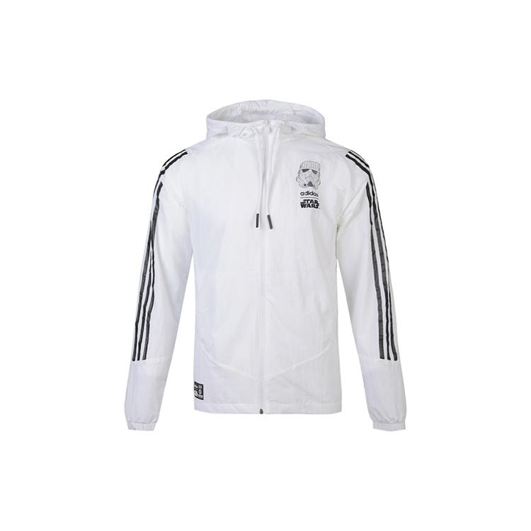 adidas neo M Sw Wb logo Printing Cozy Casual Sports Hooded Jacket White Men s DW8174 XL