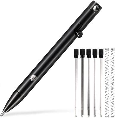 KeyUnity KP00 Ballpoint Titanium Fast Includes 5 Single 91mm PVD Refill Oil-Based Pen, Lightweight, Compact, Bullet-Type, Writing, Overwrite,