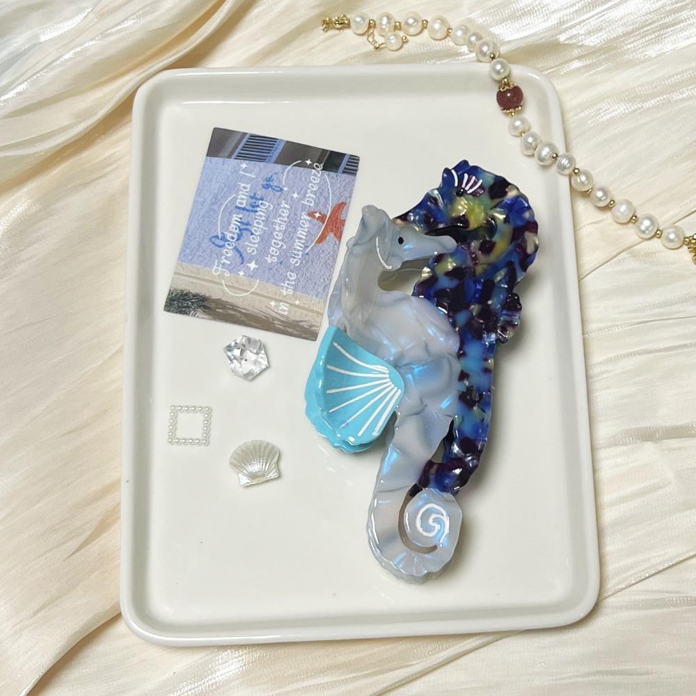 Korean Style Shell Hair Claw Elegant Geometry Shark Clip Personalized Ocean Series Hair Claw  Girls