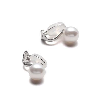 Luxusní domácí perlové náušnice Grand Premium Perly pro slavnostní příležitosti Značka 3 roky záruka [VOTRE COUTURE] Dámské (8mm_Bílá_Stříbrná)