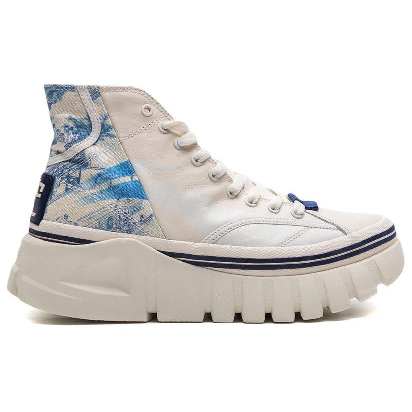New LiNing High Top Casual Shoes Women's White Blue AGCQ258-3