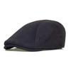 Winter Autumn Vintage Newsboy Cap Hat Men Women Casual Beret Solid Cap PU Leather Flat Caps