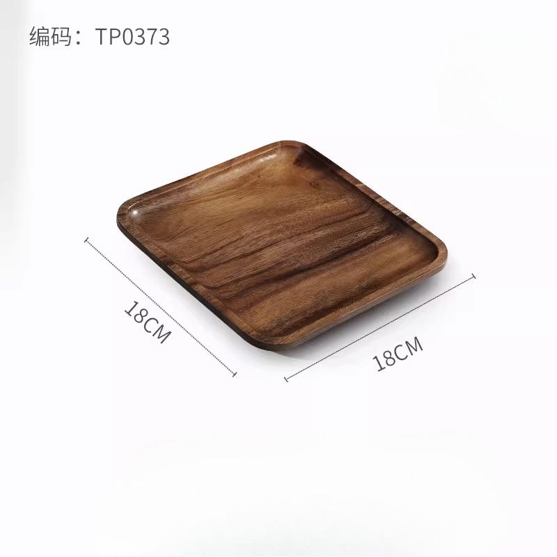 Japanese-style Acacia wood Tray Rectangular Wooden Tea Cup Tray Solid Wood Serving Platter Dessert Platter Coffee Storage Tray